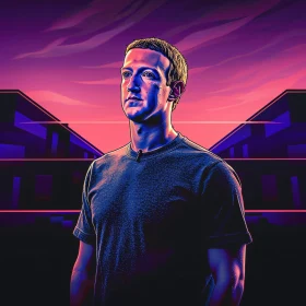 Mark Zuckerberg Digital Portrait