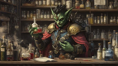 Fantasy Goblin Potion Brewing