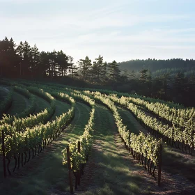 Scenic Vineyard Landscape at Sunrise