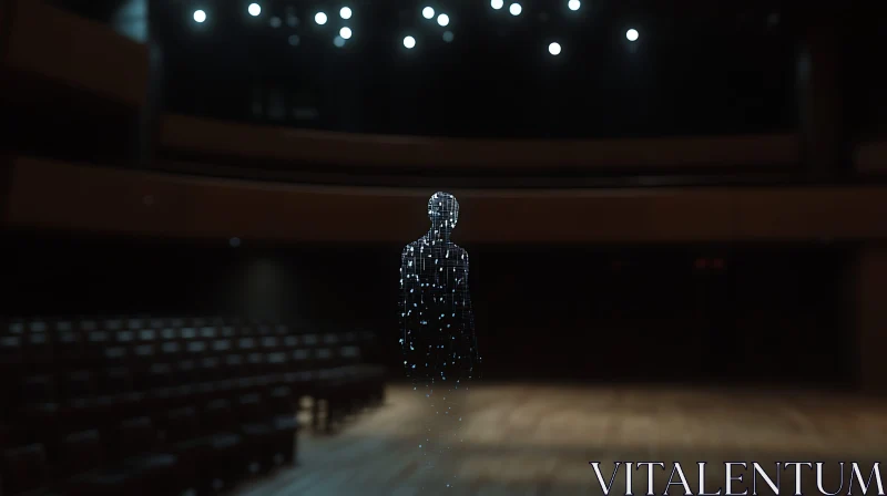 AI ART Digital Silhouette on Empty Stage