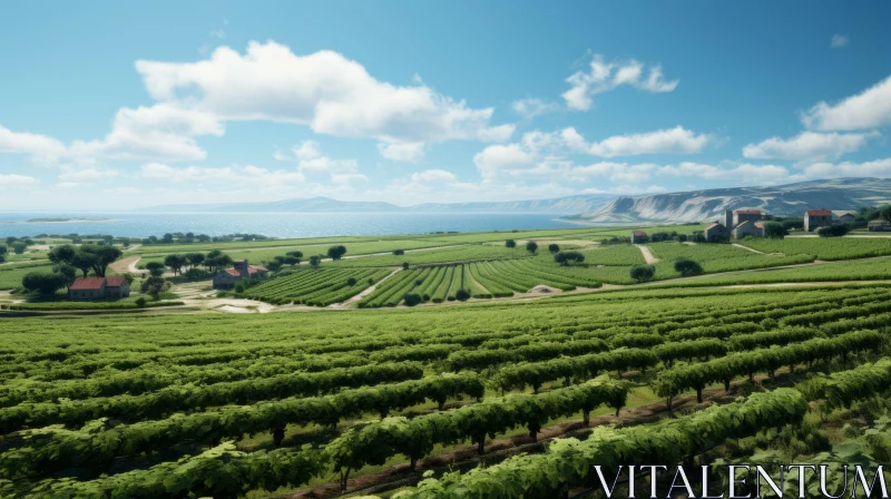 Captivating Countryside Wine Production - A Photorealistic Seascape AI Image