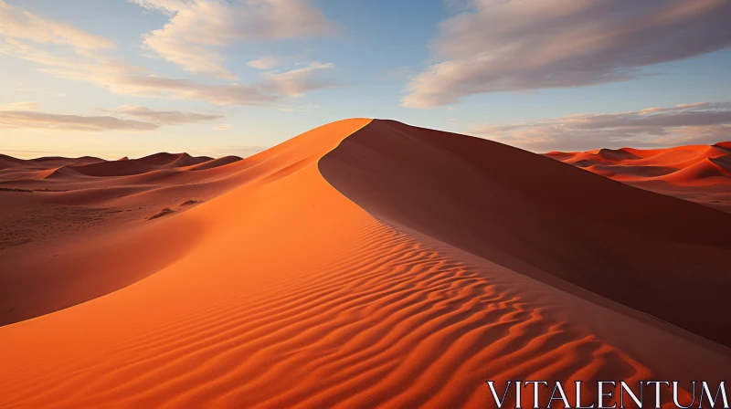 Captivating Red Sandy Dunes: A Serene Landscape AI Image