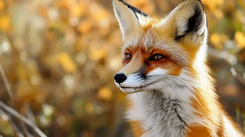 Red Fox in Fall Setting