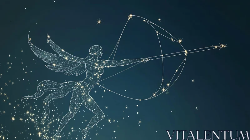 AI ART Winged Archer in the Night Sky