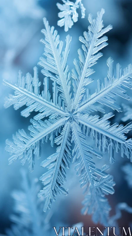 Close-up Snowflake Image in Ethereal Symbolism Style AI Image