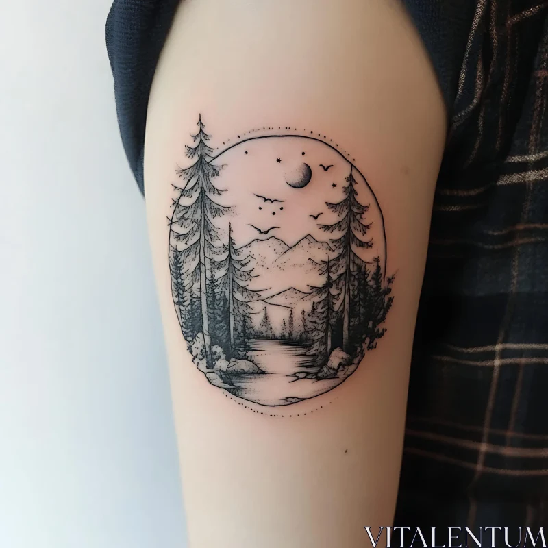 Nature-Inspired Tattoo Design AI Image