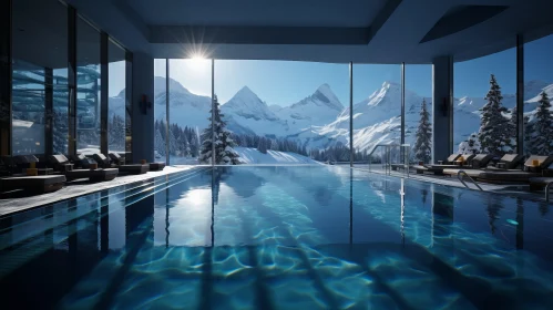 Snowy Infinity Pool with Mountain View | Rich and Immersive Ambiance