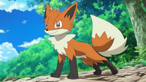 Animated Fox Amidst Nature's Embrace