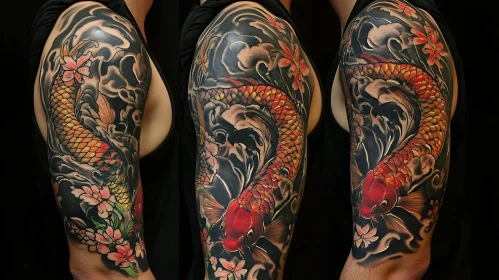 Detailed Koi Fish Arm Tattoo