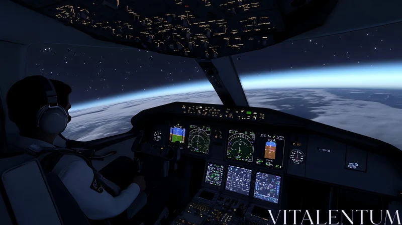 Night Flight Deck View