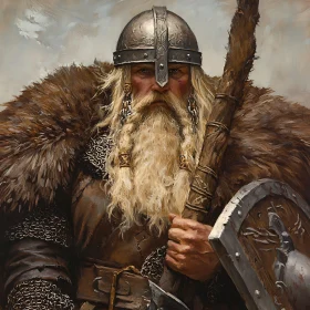 Valiant Viking with Axe and Shield