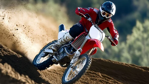 Motocross Rider on Track