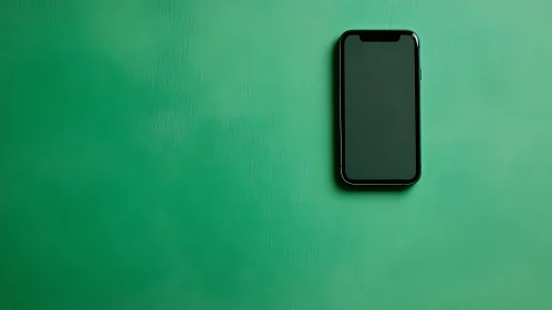 Modern Mobile Phone on Green Surface