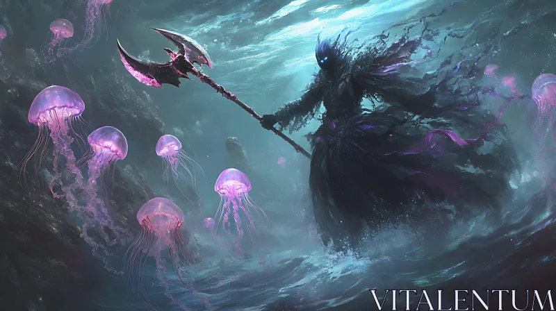 Ocean Guardian with Bioluminescent Companions