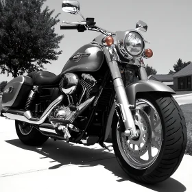 Silver Motorcycle on Pavement