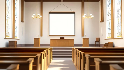 Sunlit Sanctuary: A Church Scene