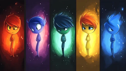 Expressive Cartoon Characters in Color Spectrum