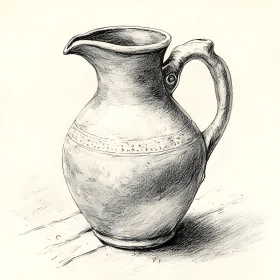 Detailed Antique Jug Sketch