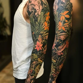 Tropical Jungle Tattoo Sleeve