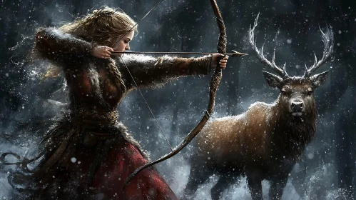 Winter Huntress and Her Quarry