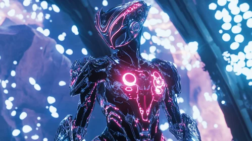Cybernetic Being with Neon Glow
