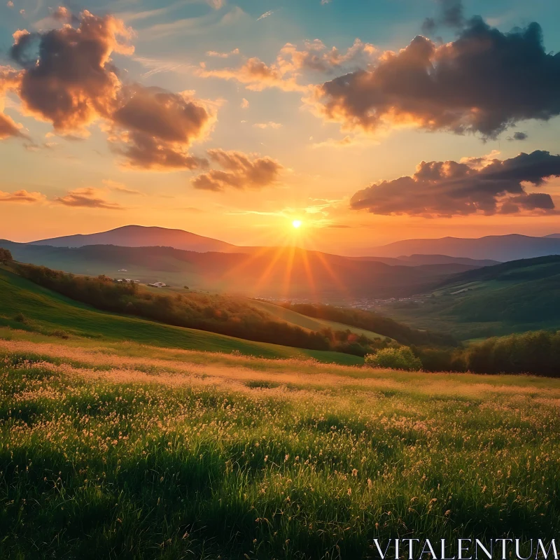 Golden Sunset Landscape