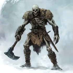 Undead Warrior with Axe Illustration