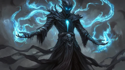 Mystic Warlock with Blue Energy