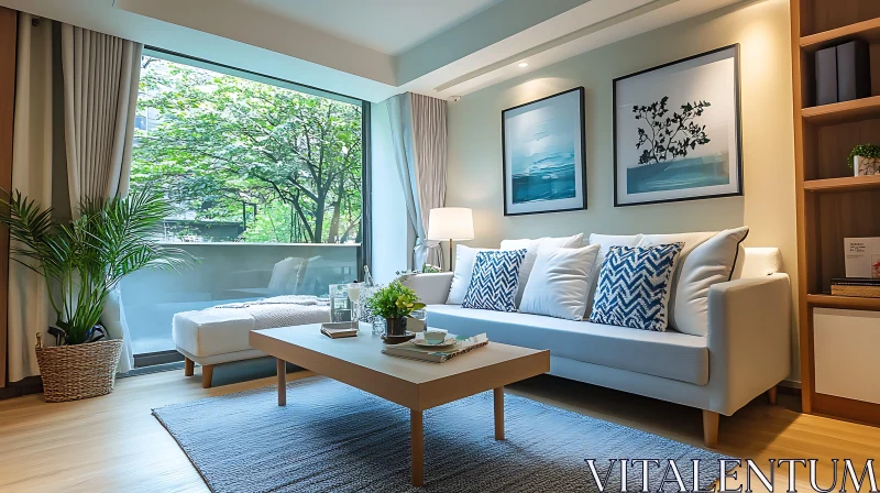 Serene Living Space with Nature View