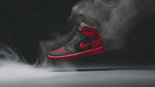 Floating Air Jordan: A Study in Smoke