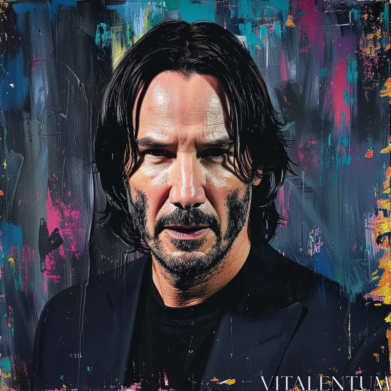 Intense Portrait of Keanu Reeves