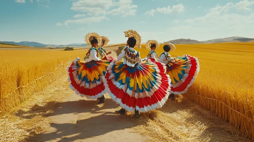 Cultural Dance in a Wheat Field