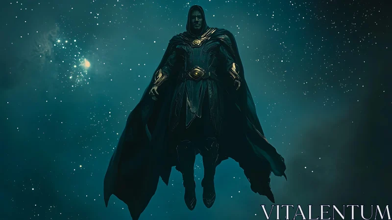 Levitating Man with Stars