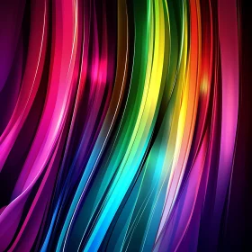 Rainbow Colored Wavy Lines Design