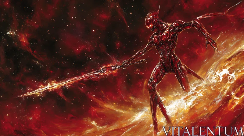 Crimson Warrior with Burning Blade