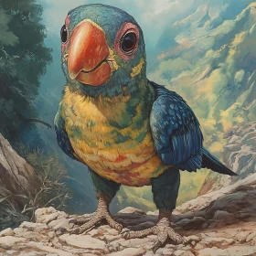 Exotic Bird Standing on Rocky Terrain