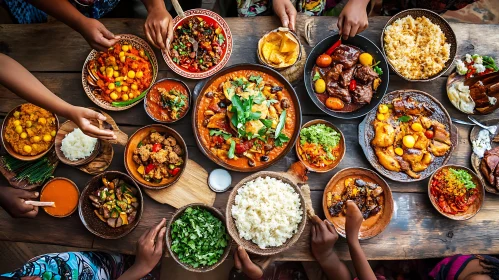Colorful Assorted Family Meal