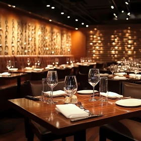 Warmly Lit Restaurant Dining Area