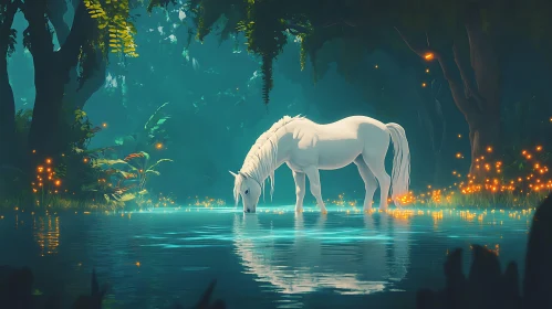 Horse in a Magical Forest