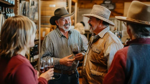Wine Tasting with Cowboy Hats
