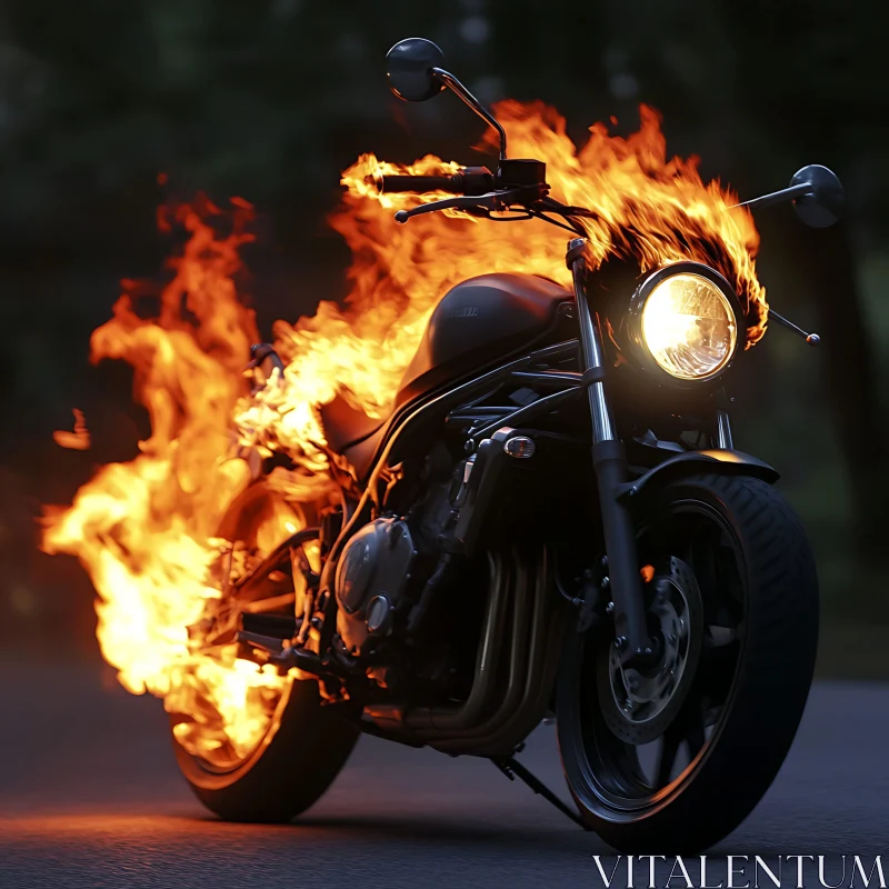 Burning Motorcycle: A Fiery Spectacle