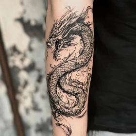 Detailed Dragon Arm Tattoo Design