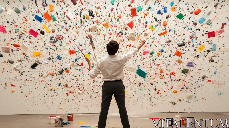 Colorful Paint Splatter Art Creation