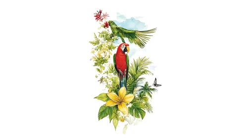 Exotic Birds and Flora Artwork