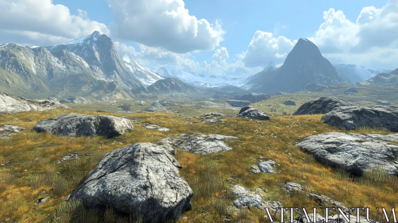 Majestic Mountain Range in Clear Sky