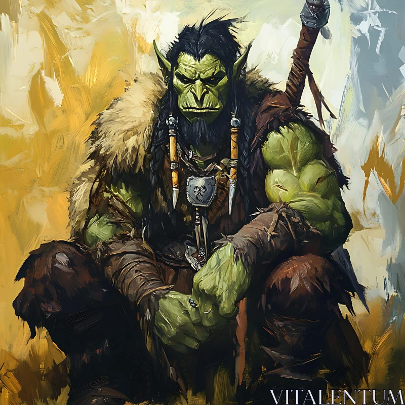 Fierce Orc Warrior with Sword