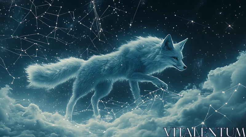 Fox in starry sky