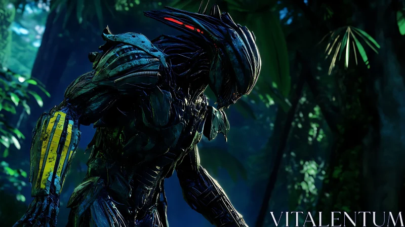 Armored Figure in the Jungle