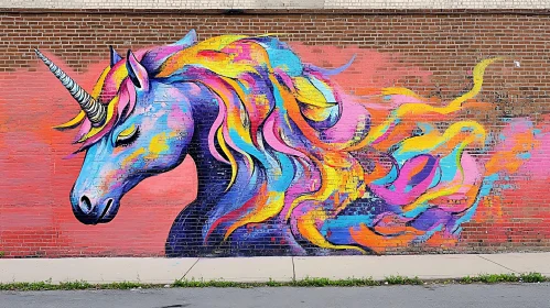 Colorful Unicorn Street Art