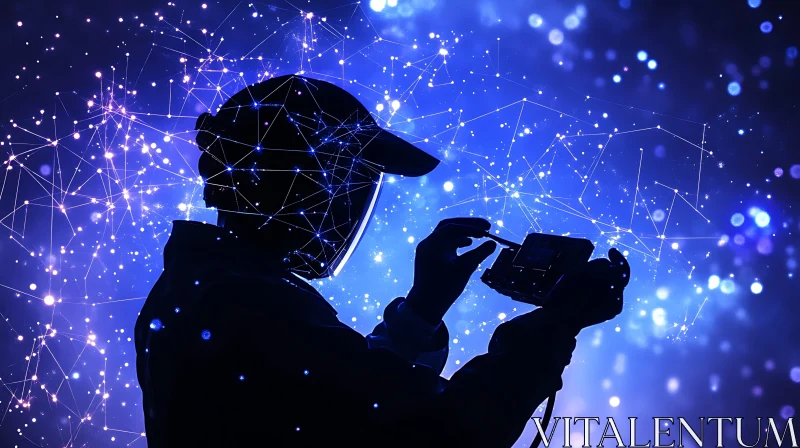 VR Tech Silhouette with Digital Overlay